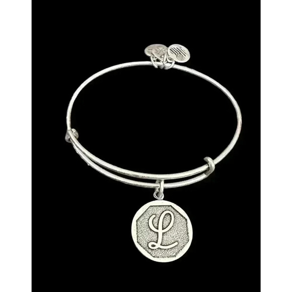 Alex and Ani Raffaelian Silver Expandable Charm “L” Bangle Bracelet - Picture 3 of 5